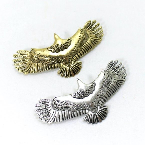 New Celtic Nordic Viking Bird Eagle Barrette Hair Gold Silver - Picture 1 of 9